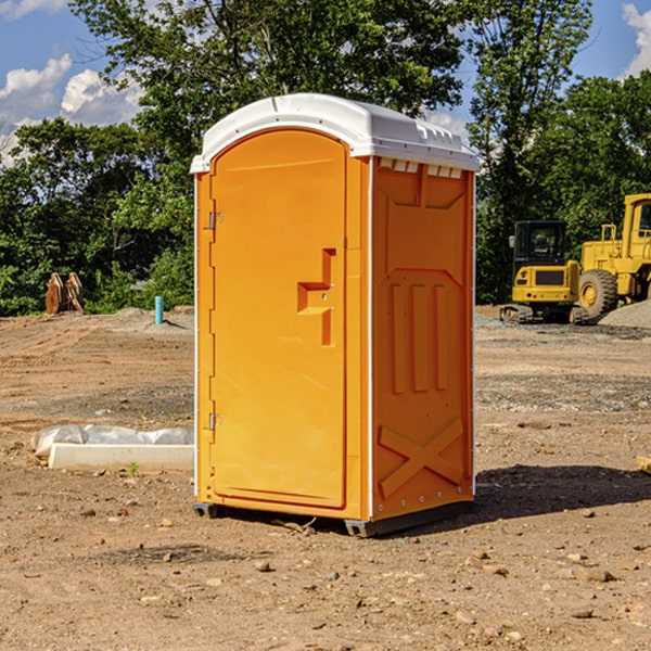 how often are the portable restrooms cleaned and serviced during a rental period in Lewis WI